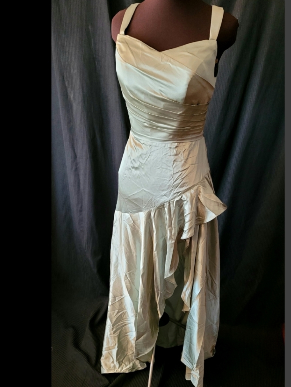 NWT Light Sage Green Satin Formal Gown